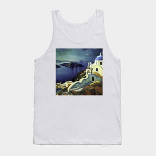 Santorini, Greece, in Van Gogh's style Tank Top